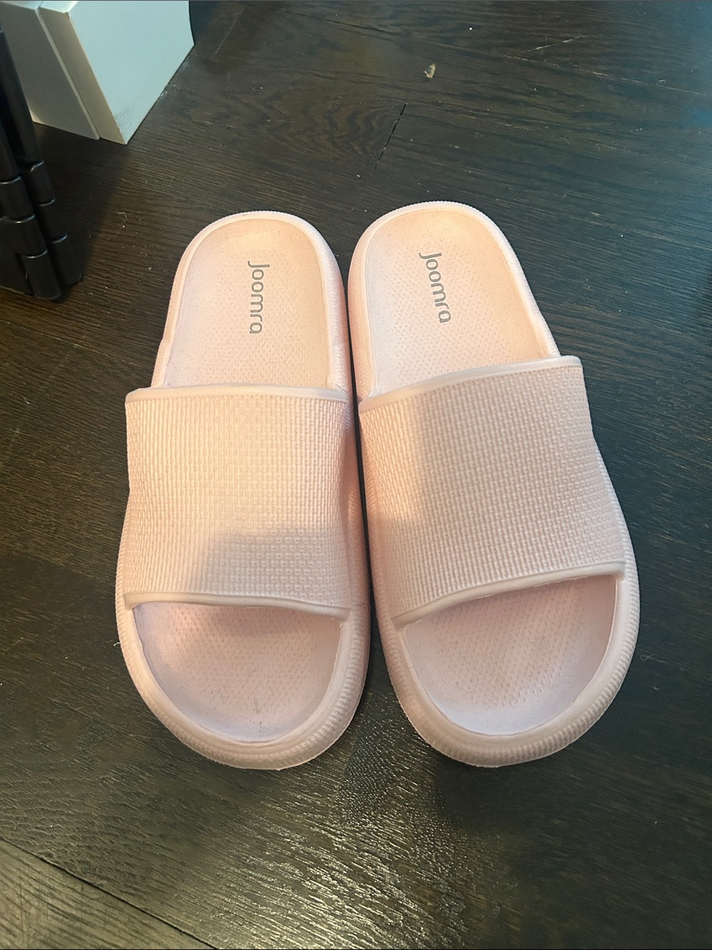 Joomra Women's Light Pink Slide Sandals - Cushioned Open-Toe Slides